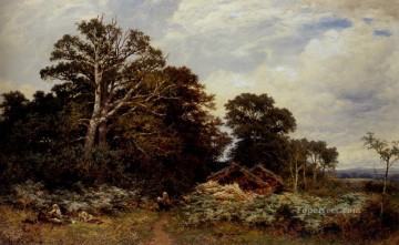 Bosque Painting - Un paisaje de bosques de Surrey bosque de bosques de Benjamin Williams Leader